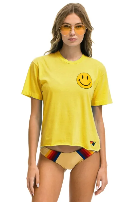 SMILEY 2 BOYFRIEND TEE - LEMON sold by Aviator Nation