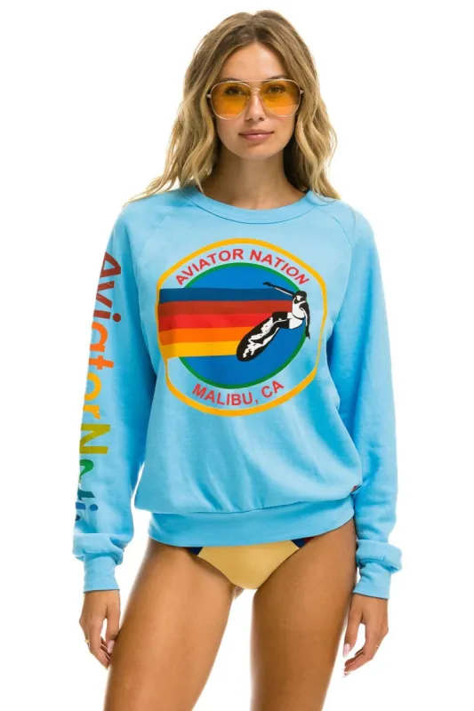 AVIATOR NATION MALIBU CREW SWEATSHIRT - SKY sold by Aviator Nation