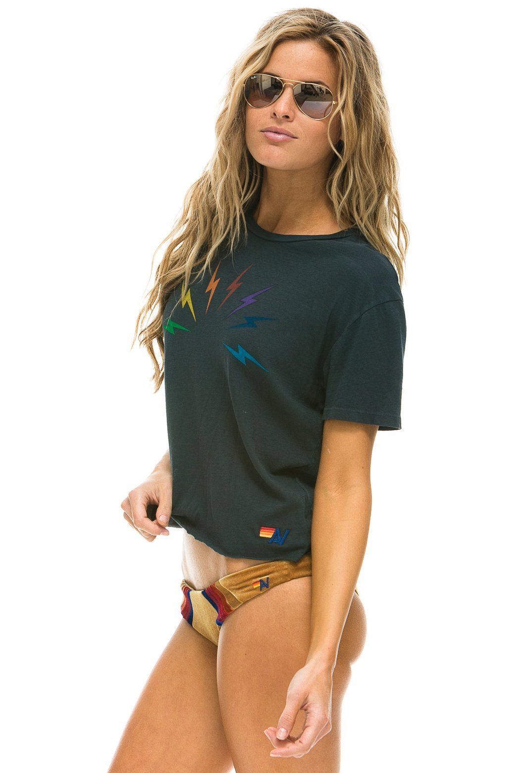 SUNSET BOLT BOYFRIEND TEE - VINTAGE COAL sold by Aviator Nation product image thumbnail 4