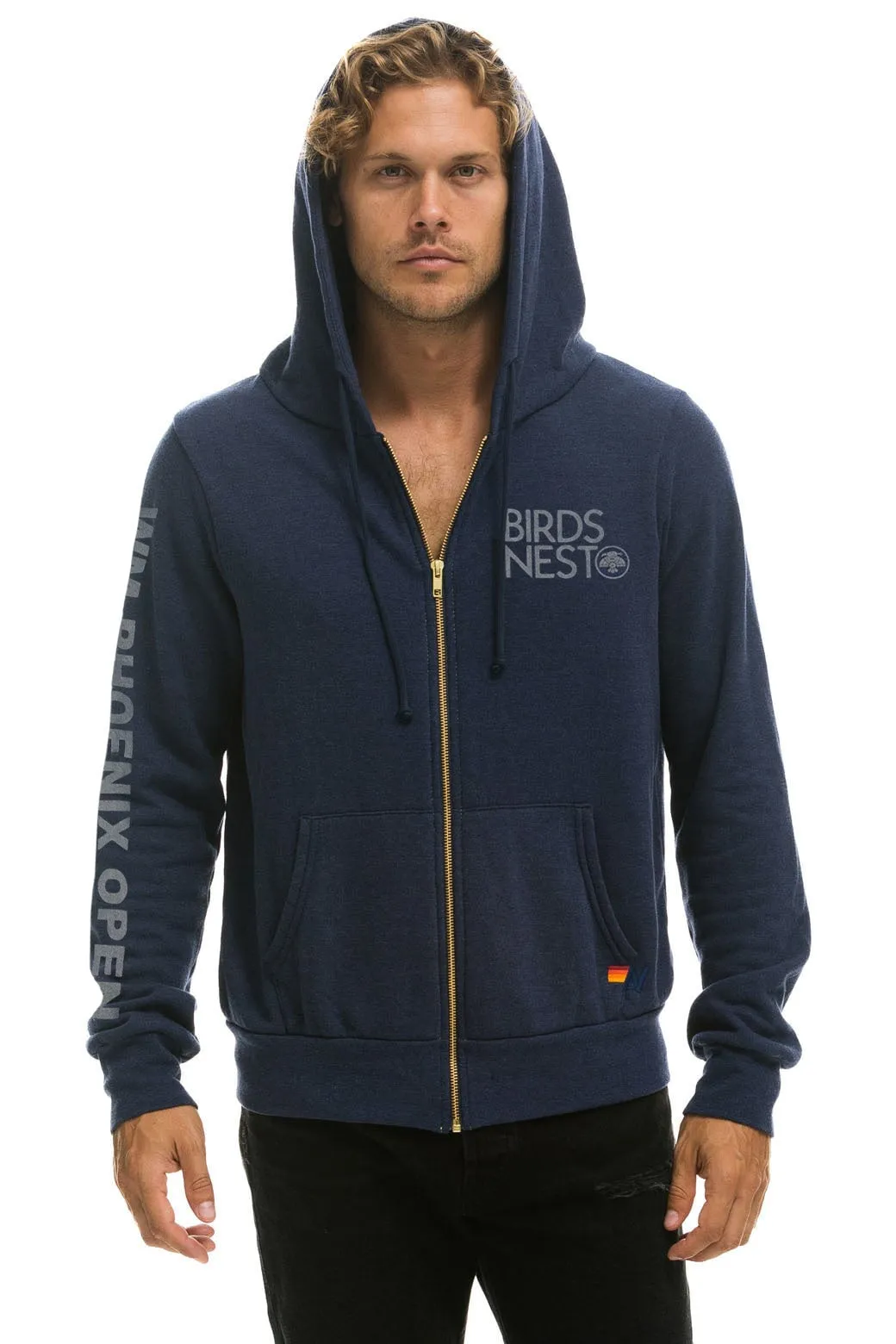 WMPXO 2024 BIRDS NEST ZIP HOODIE - NAVY // HEATHER sold by Aviator Nation product image thumbnail 2