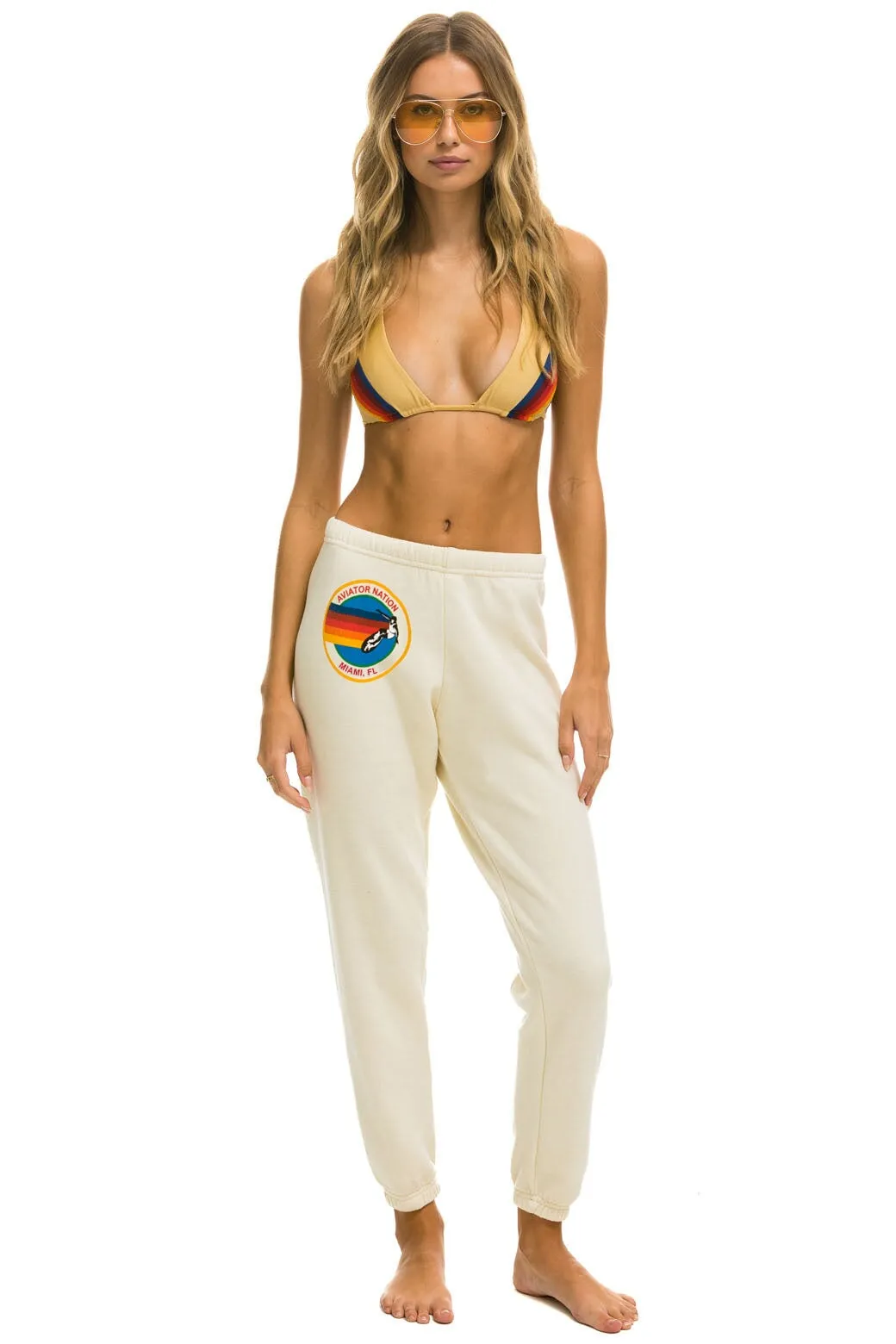 AVIATOR NATION MIAMI SWEATPANTS - VINTAGE WHITE sold by Aviator Nation