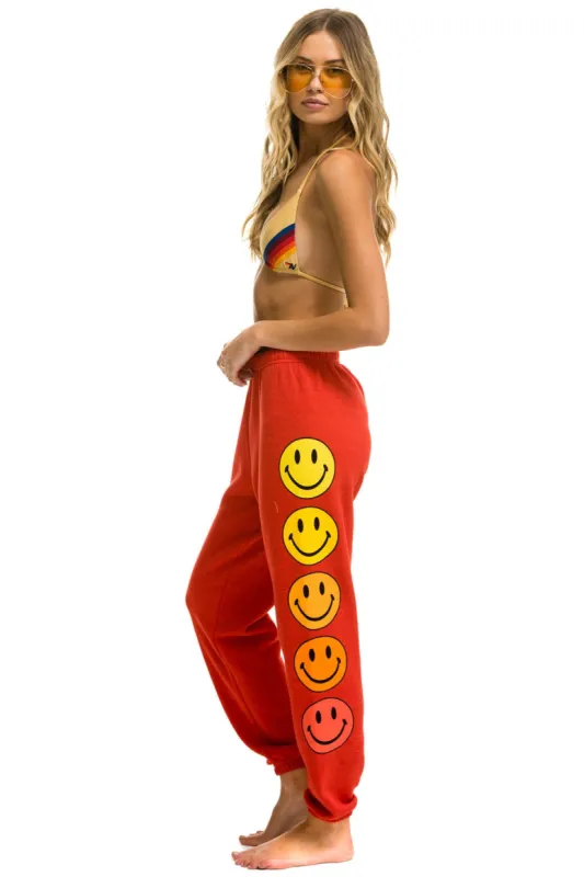 SMILEY SUNSET SWEATPANTS - RED sold by Aviator Nation