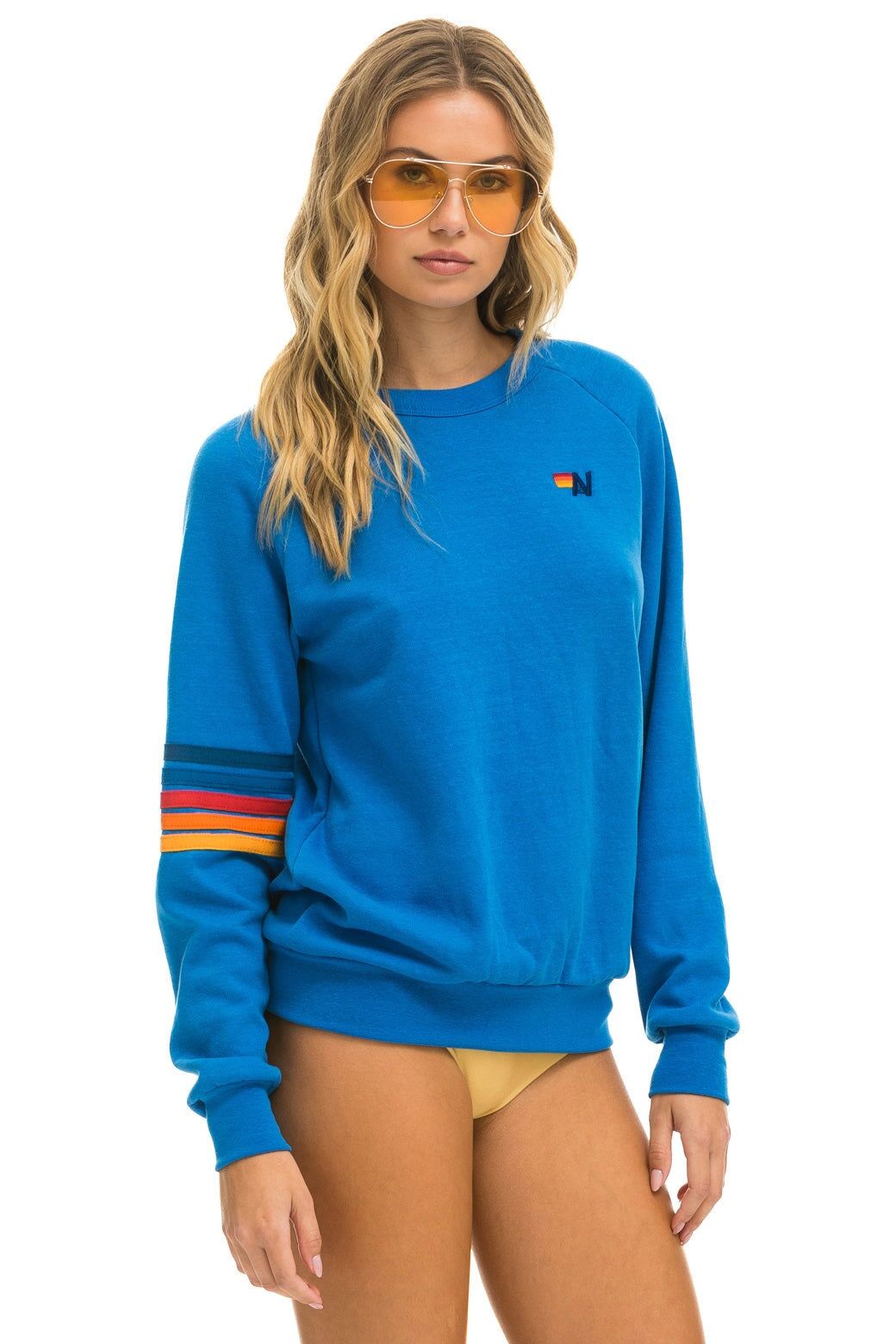 RUGBY STITCH CREW SWEATSHIRT - OCEAN 2 sold by Aviator Nation product image thumbnail 3