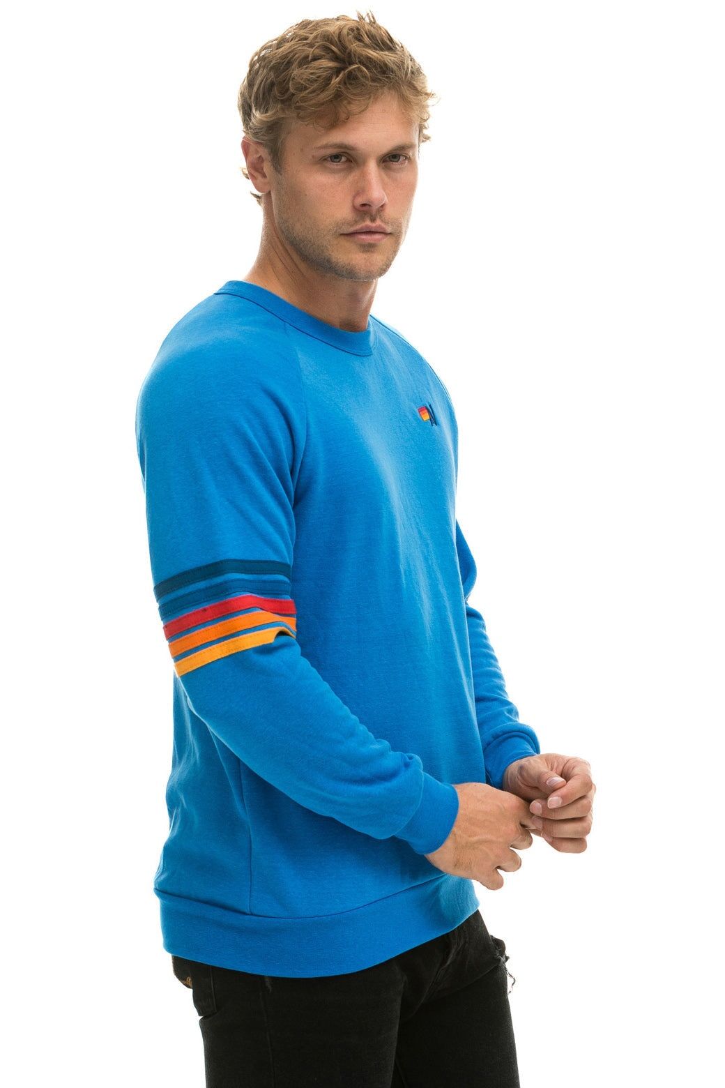 RUGBY STITCH CREW SWEATSHIRT - OCEAN 2 sold by Aviator Nation product image thumbnail 4