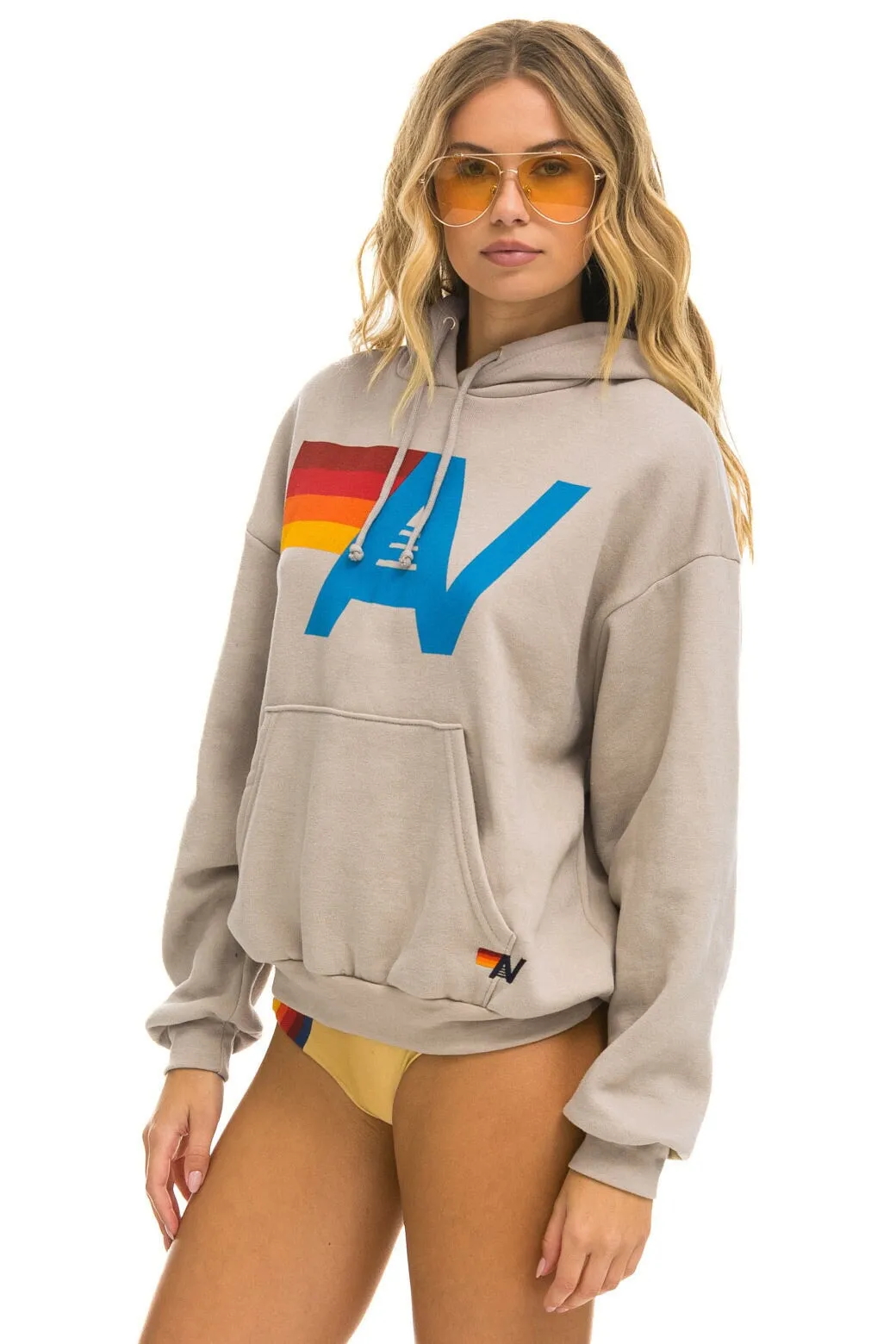 LOGO PULLOVER RELAXED HOODIE - SAND sold by Aviator Nation product image thumbnail 3