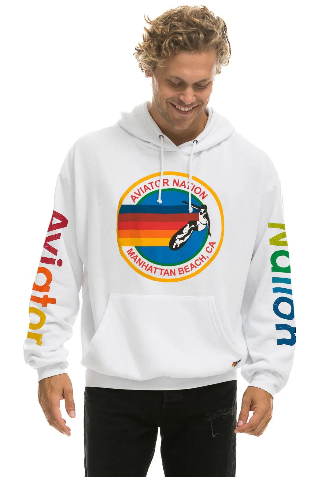 AVIATOR NATION MANHATTAN BEACH RELAXED PULLOVER HOODIE - WHITE sold by Aviator Nation product image thumbnail 2
