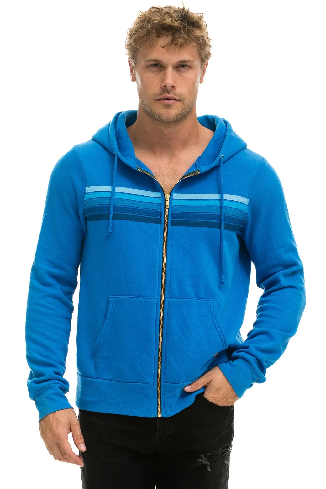 5 STRIPE HOODIE - OCEAN // BLUE sold by Aviator Nation product image thumbnail 2
