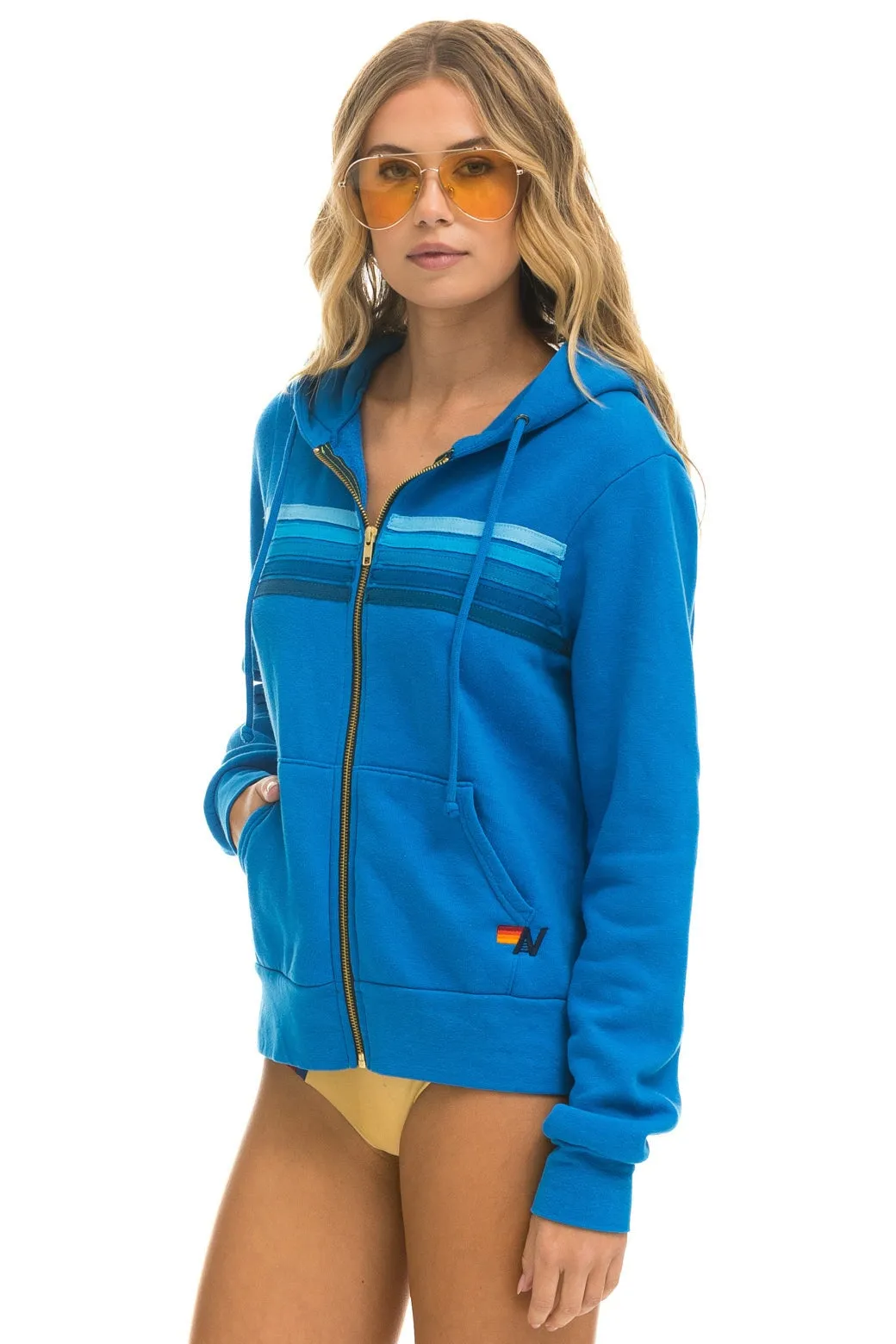 5 STRIPE HOODIE - OCEAN // BLUE sold by Aviator Nation product image thumbnail 3