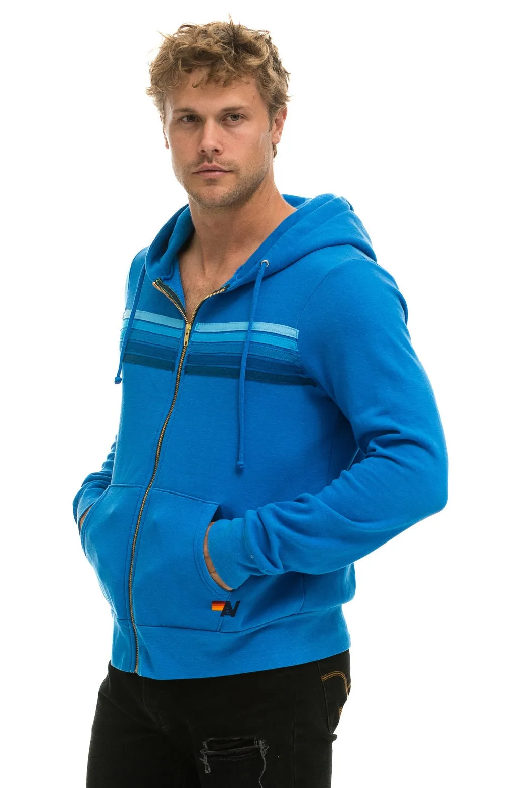 5 STRIPE HOODIE - OCEAN // BLUE sold by Aviator Nation product image thumbnail 4