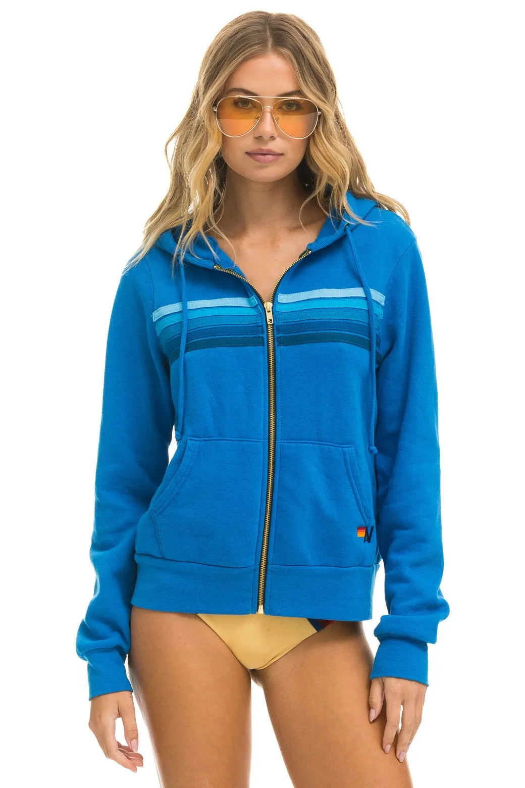 5 STRIPE HOODIE - OCEAN // BLUE sold by Aviator Nation