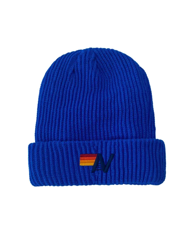 LOGO RIB BEANIE - ROYAL sold by Aviator Nation