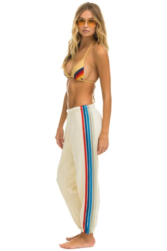 5 STRIPE SWEATPANTS - VINTAGE WHITE // USA sold by Aviator Nation
