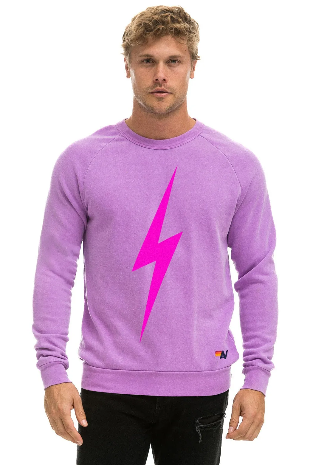 BOLT CREW SWEATSHIRT - NEON PURPLE // NEON PINK sold by Aviator Nation product image thumbnail 2