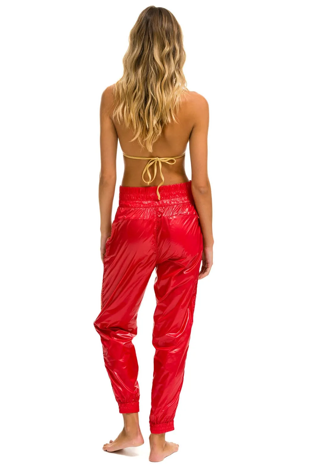 5 STRIPE HI RISE WIND PANT - CHERRY sold by Aviator Nation product image thumbnail 4