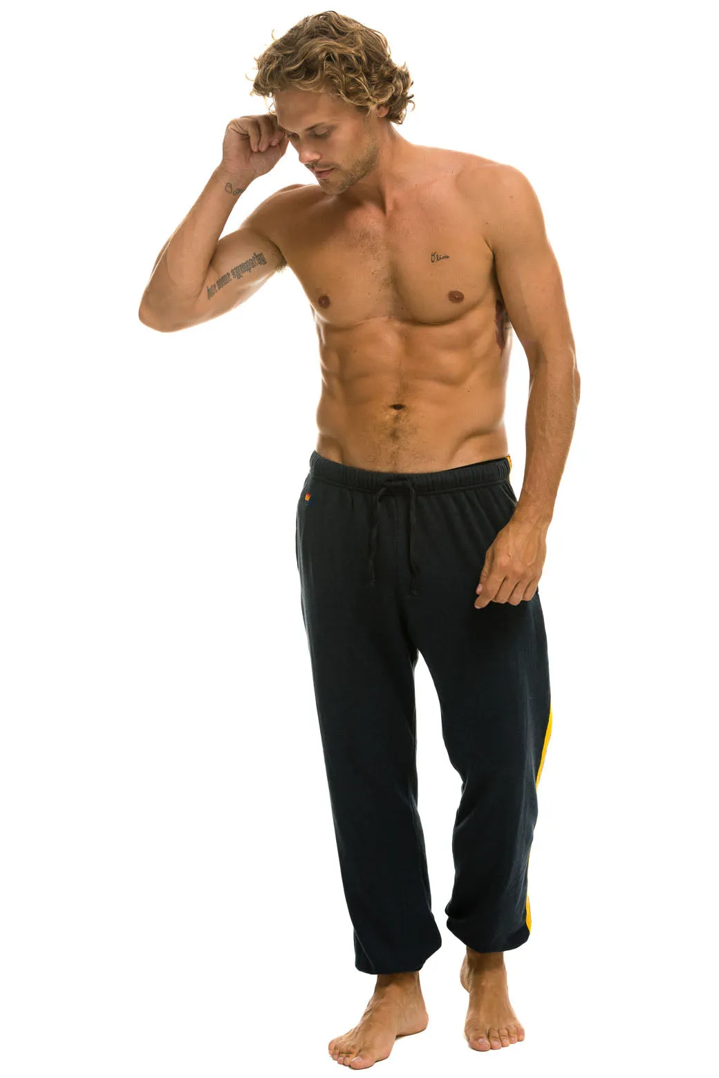 5 STRIPE SWEATPANTS - CHARCOAL sold by Aviator Nation product image thumbnail 2