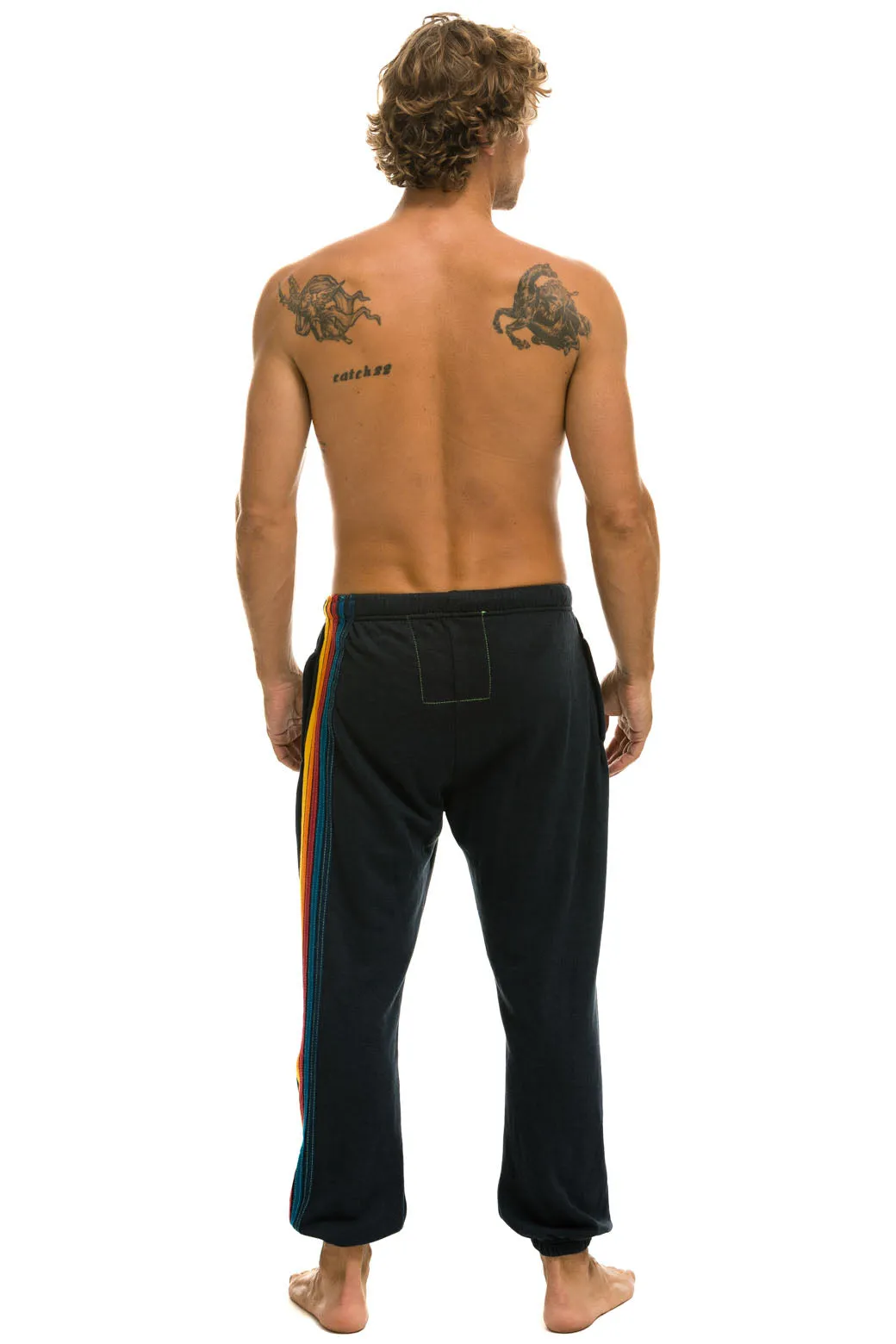 5 STRIPE SWEATPANTS - CHARCOAL sold by Aviator Nation product image thumbnail 4