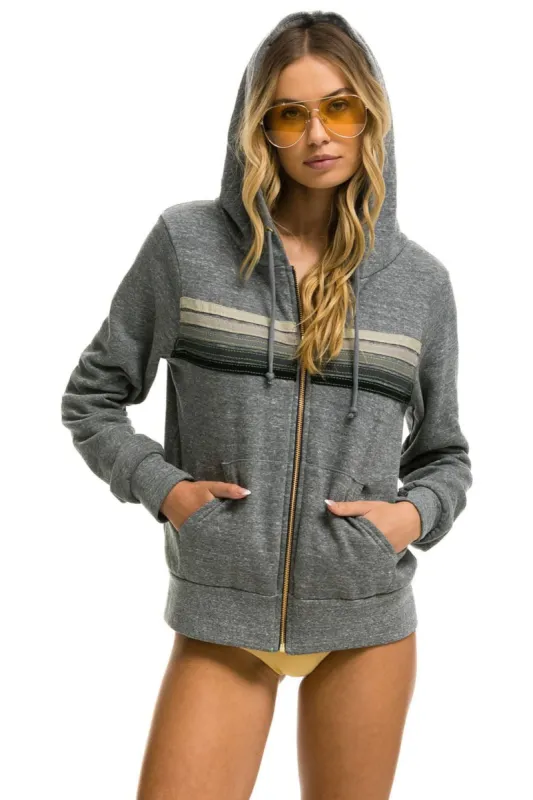 5 STRIPE HOODIE - HEATHER GREY // GREY sold by Aviator Nation