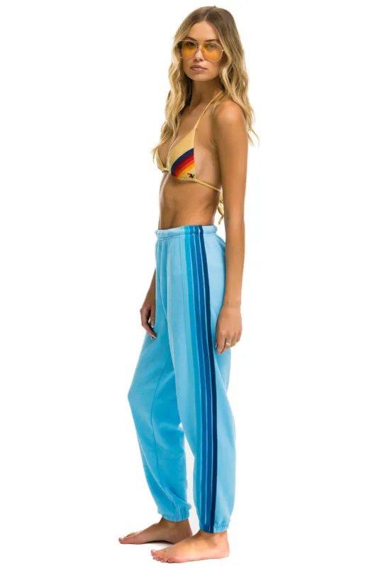 5 STRIPE SWEATPANTS - SKY // BLUE sold by Aviator Nation