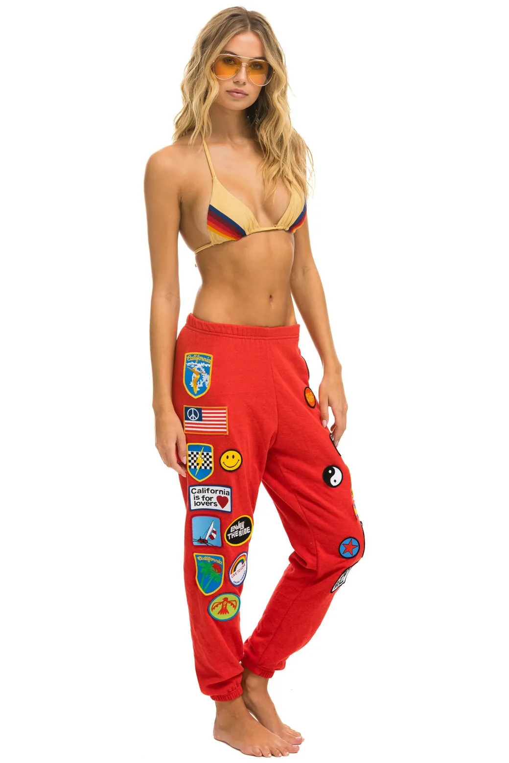 VINTAGE PATCH SWEATPANTS - RED sold by Aviator Nation product image thumbnail 2