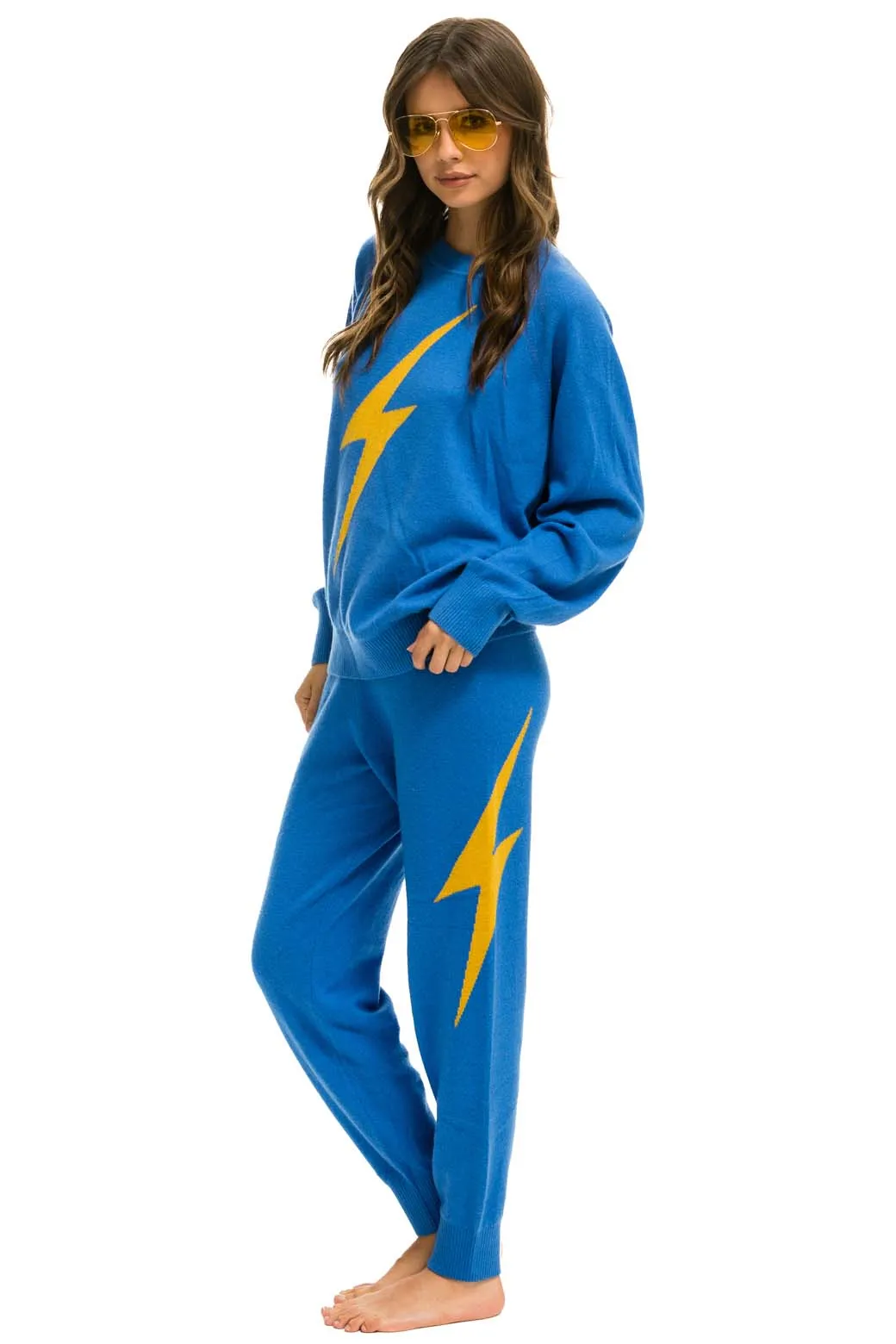 UNISEX BOLT CASHMERE LIGHT SWEATER - VINTAGE BLUE // BLUE BOLT sold by Aviator Nation product image thumbnail 5