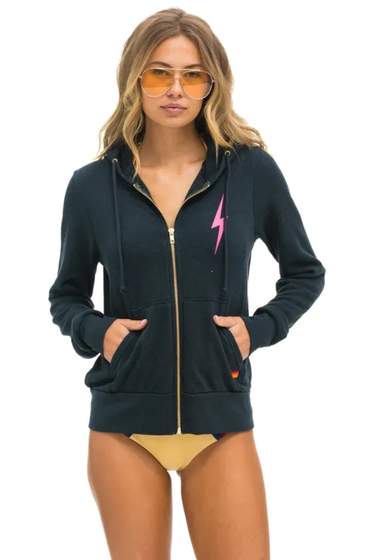 BOLT 2 HOODIE - CHARCOAL //  NEON PINK sold by Aviator Nation