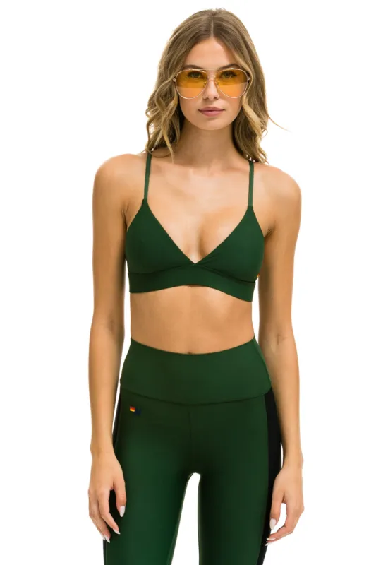 TRIANGLE ADJUSTABLE WOMENS SPORTS BRA - FOREST sold by Aviator Nation