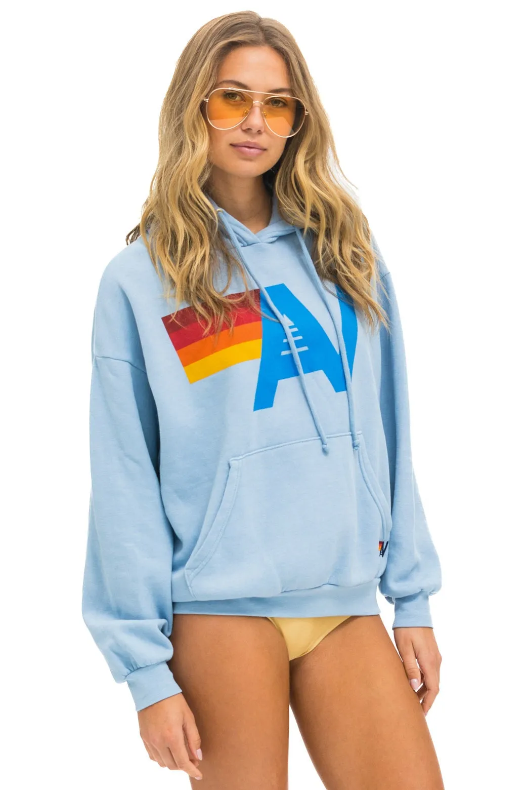 LOGO PULLOVER RELAXED HOODIE - ICE sold by Aviator Nation product image thumbnail 5