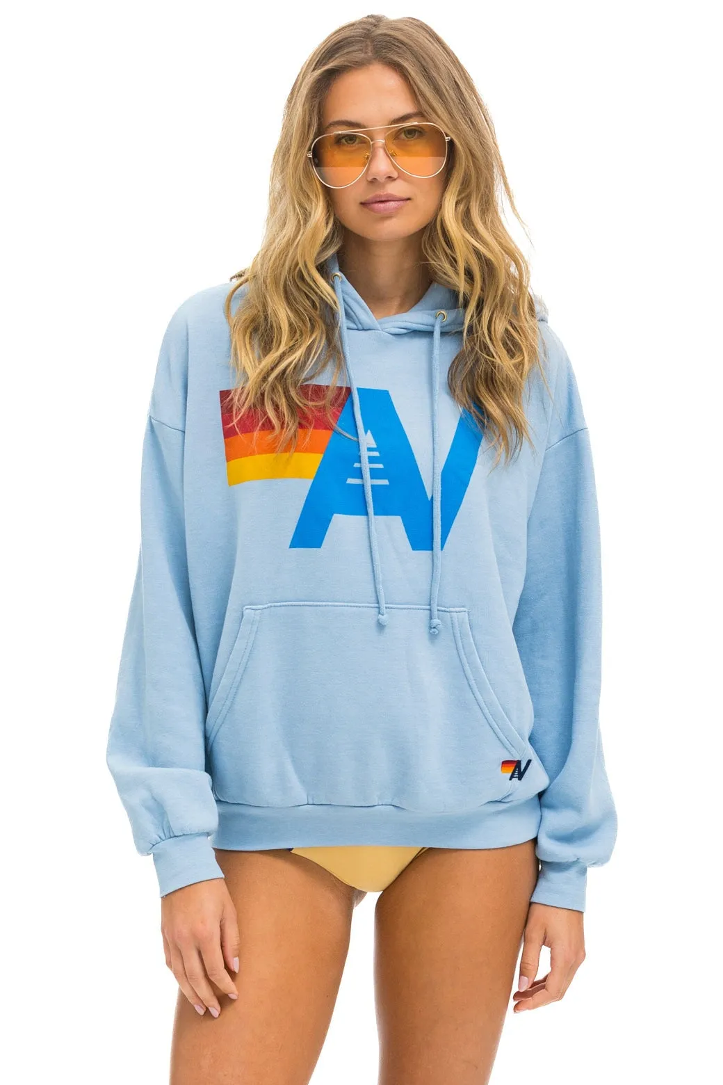 LOGO PULLOVER RELAXED HOODIE - ICE sold by Aviator Nation