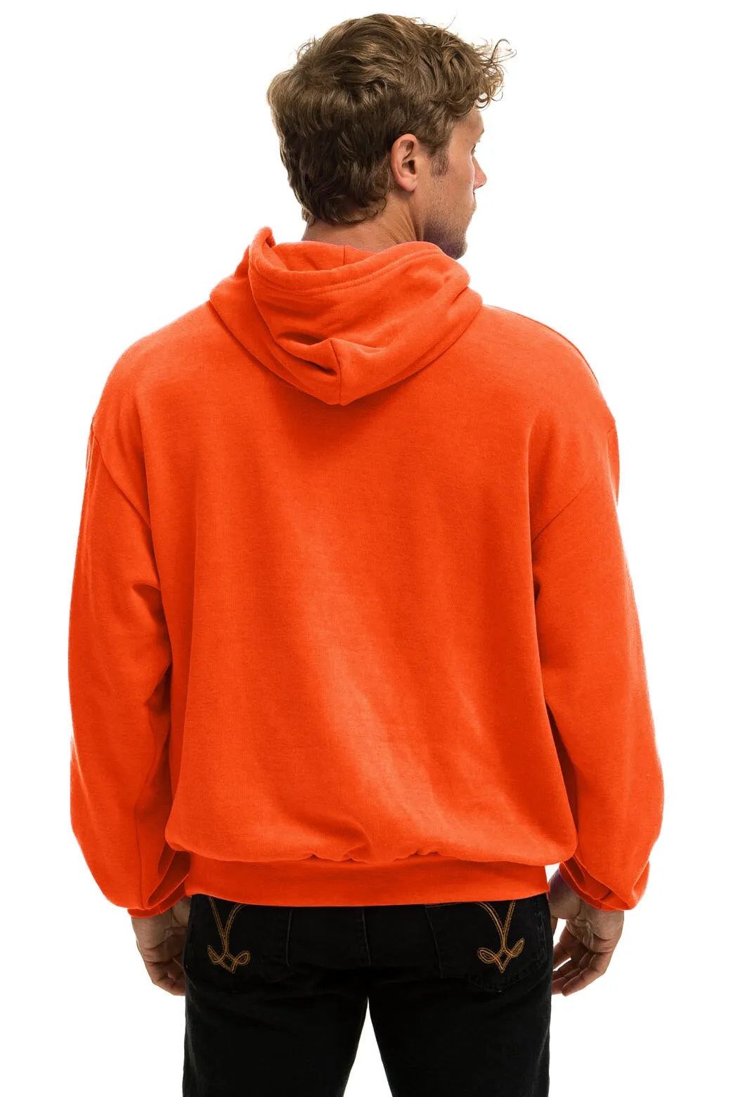 LOGO PULLOVER RELAXED HOODIE - ORANGE sold by Aviator Nation product image thumbnail 3