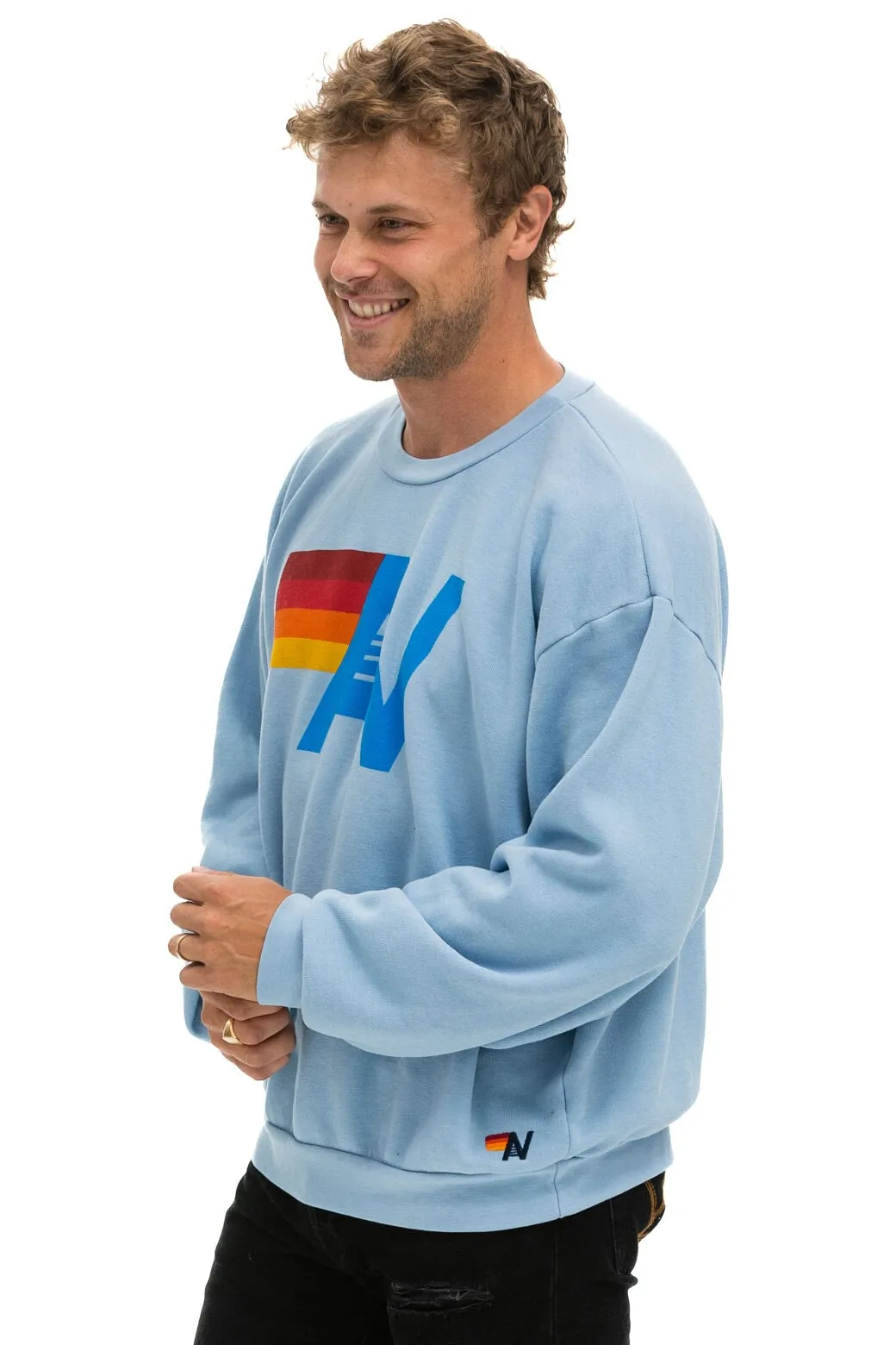 LOGO RELAXED CREW SWEATSHIRT - ICE sold by Aviator Nation product image thumbnail 4