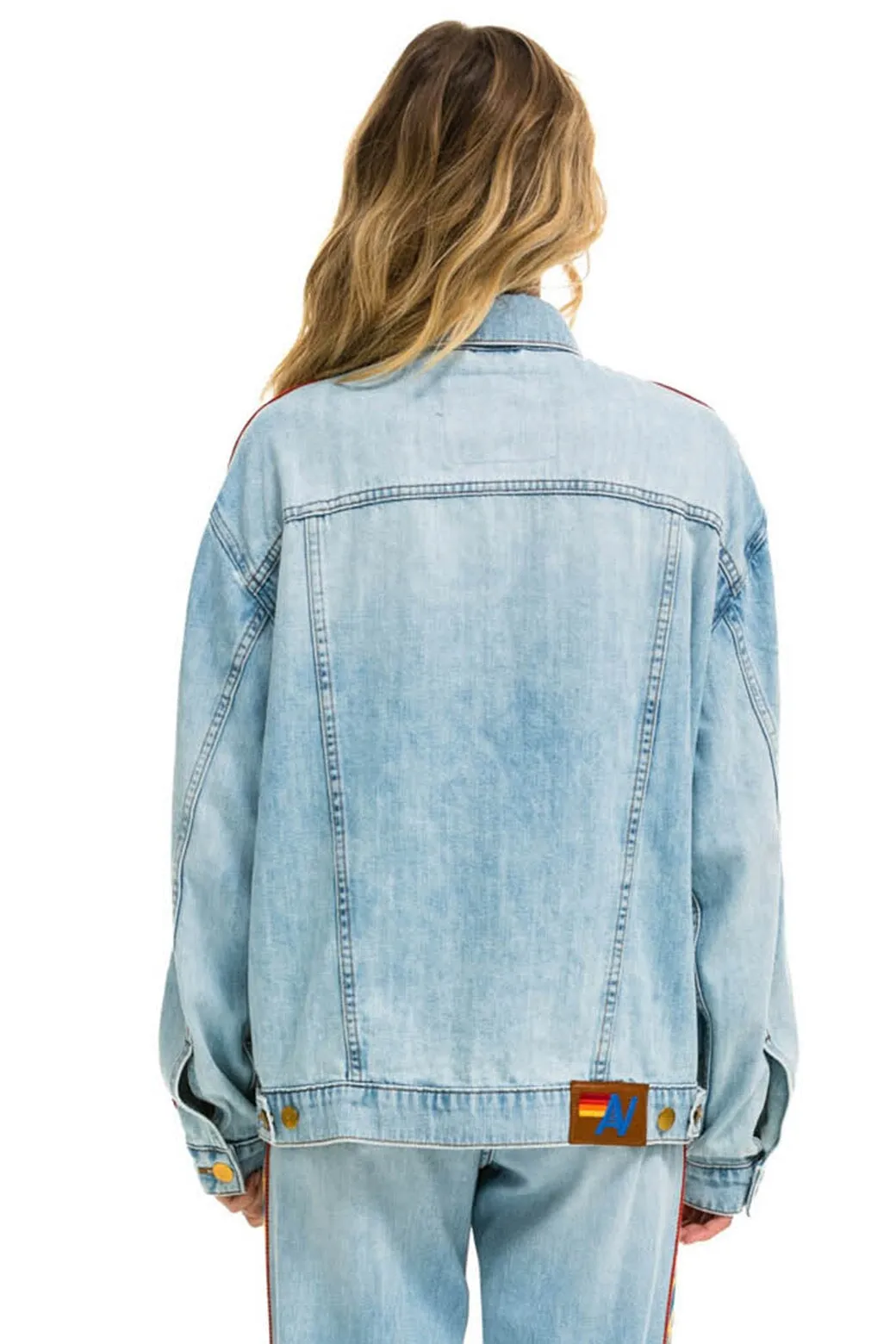 BOLT STRIPE OVERSIZED CONCERT DENIM JACKET - SUPER LIGHT sold by Aviator Nation product image thumbnail 4