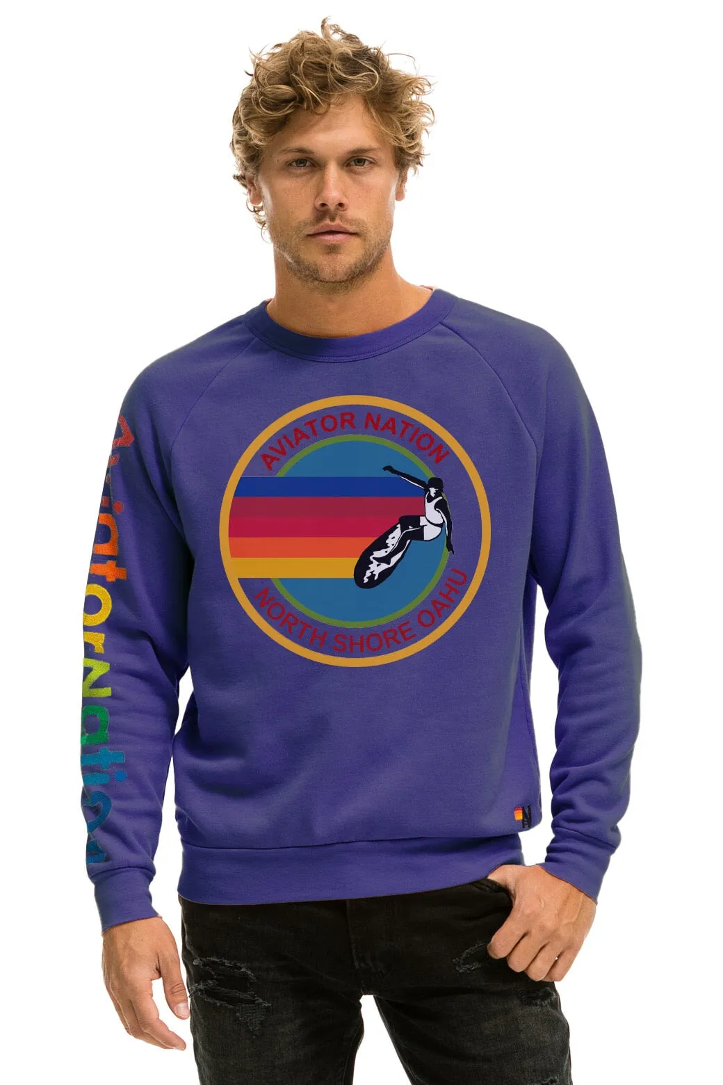 AVIATOR NATION NORTH SHORE CREW SWEATSHIRT - PURPLE sold by Aviator Nation product image thumbnail 2