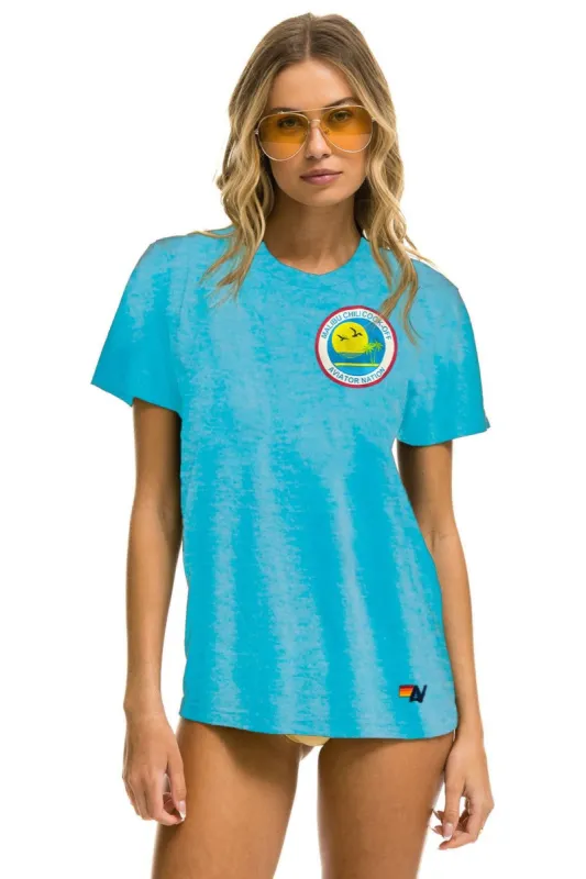 MALIBU CHILI COOK-OFF 2023 CREW TEE SHIRT - NEON BLUE made by Aviator Nation