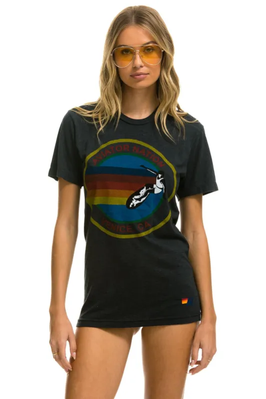 SIGNATURE VENICE TEE - CHARCOAL sold by Aviator Nation