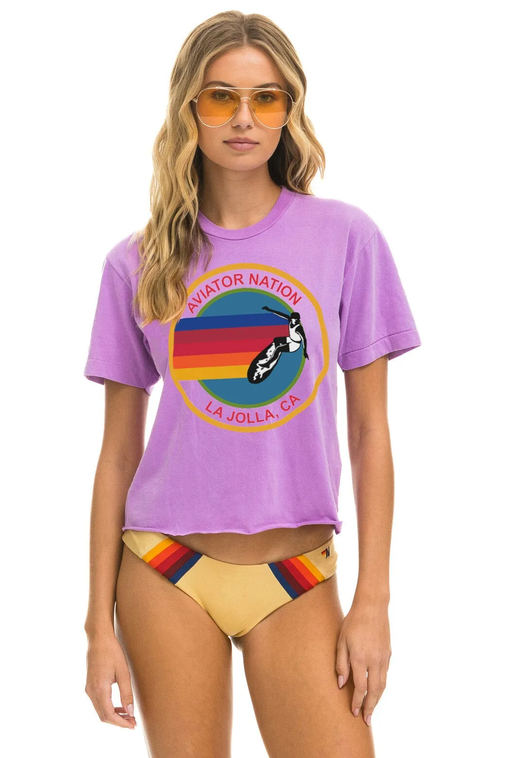 AVIATOR NATION LA JOLLA BOYFRIEND TEE - NEON PURPLE sold by Aviator Nation