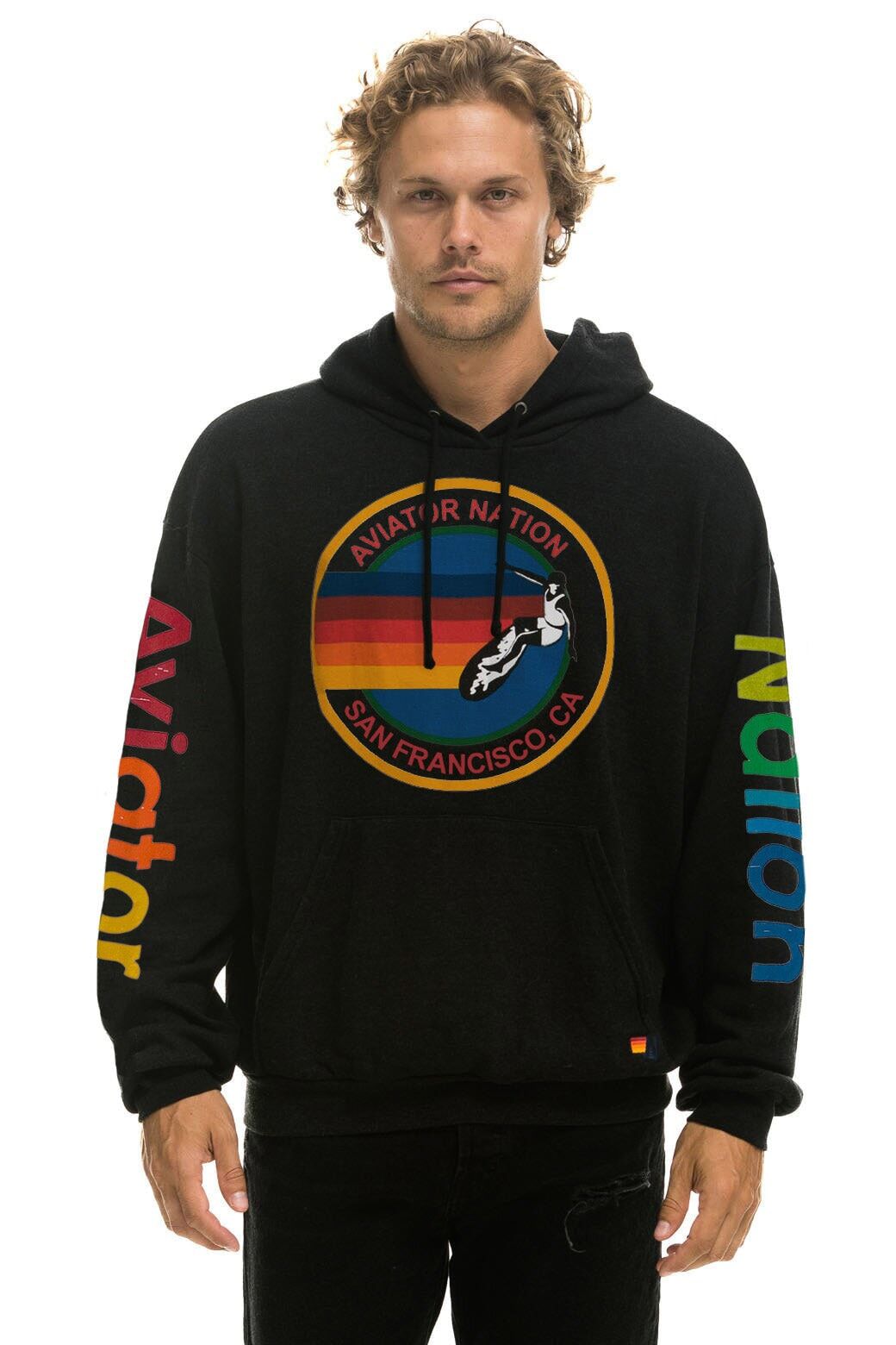 AVIATOR NATION SAN FRANCISCO RELAXED PULLOVER HOODIE - BLACK sold by Aviator Nation product image thumbnail 2