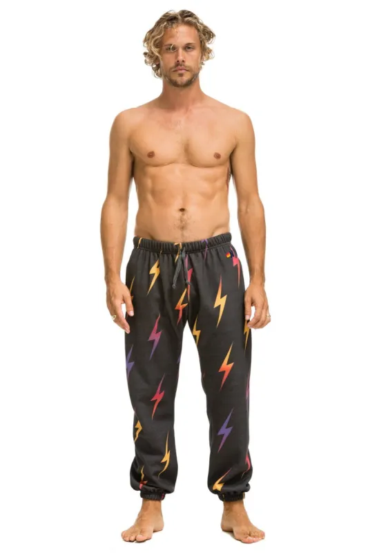 BOLT REPEAT SWEATPANTS - BLACK sold by Aviator Nation