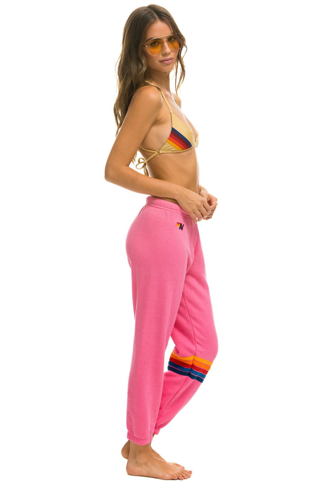 RAINBOW STITCH SWEATPANTS - PARIS PINK 2 sold by Aviator Nation product image thumbnail 4