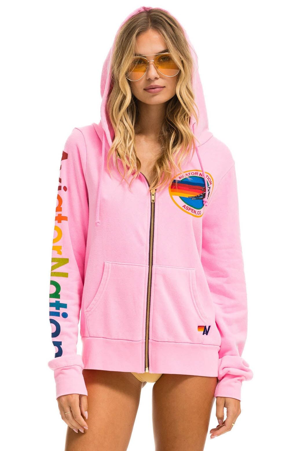 AVIATOR NATION ASPEN HOODIE - NEON PINK sold by Aviator Nation