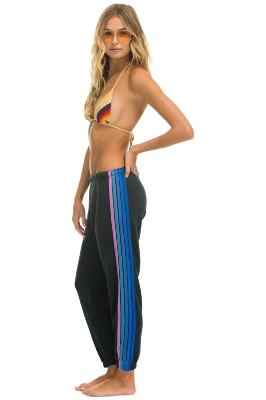 5 STRIPE SWEATPANTS - CHARCOAL // BLUE // PURPLE sold by Aviator Nation