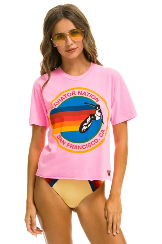 SIGNATURE SAN FRANCISCO BOYFRIEND TEE - NEON PINK sold by Aviator Nation
