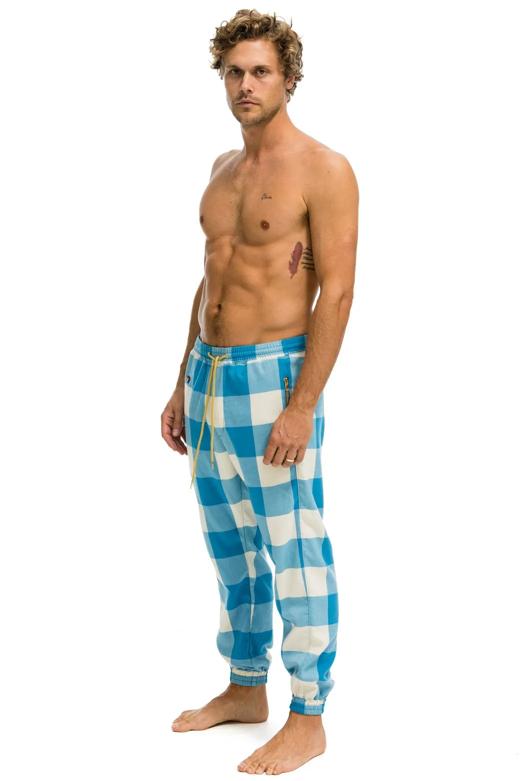 UNISEX PLAID LODGE PANT - SKY PLAID sold by Aviator Nation product image thumbnail 2