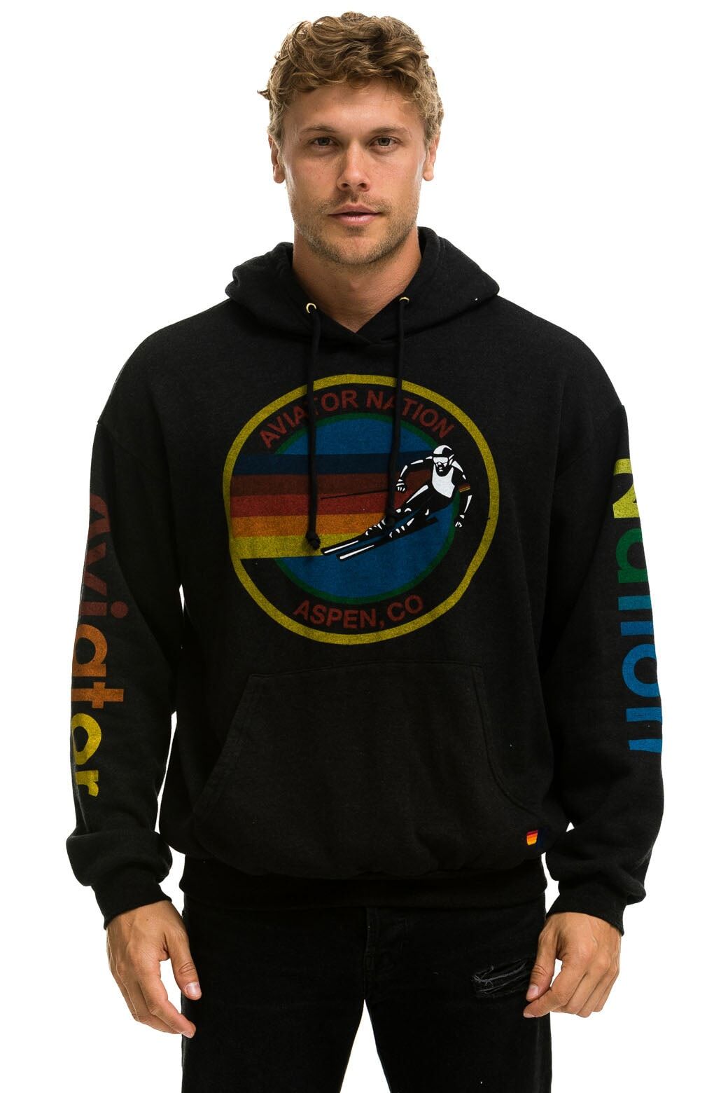 AVIATOR NATION ASPEN RELAXED PULLOVER HOODIE - BLACK sold by Aviator Nation product image thumbnail 2