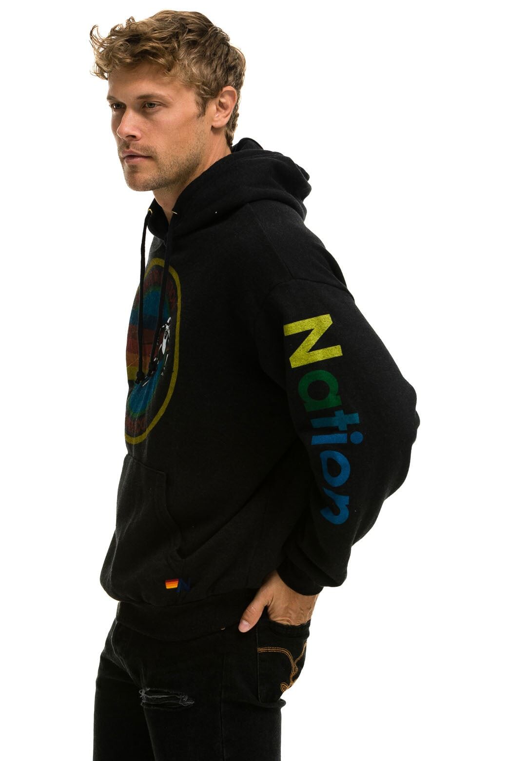 AVIATOR NATION ASPEN RELAXED PULLOVER HOODIE - BLACK sold by Aviator Nation product image thumbnail 3