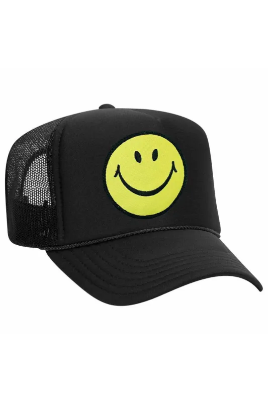 SMILEY VINTAGE TRUCKER HAT sold by Aviator Nation