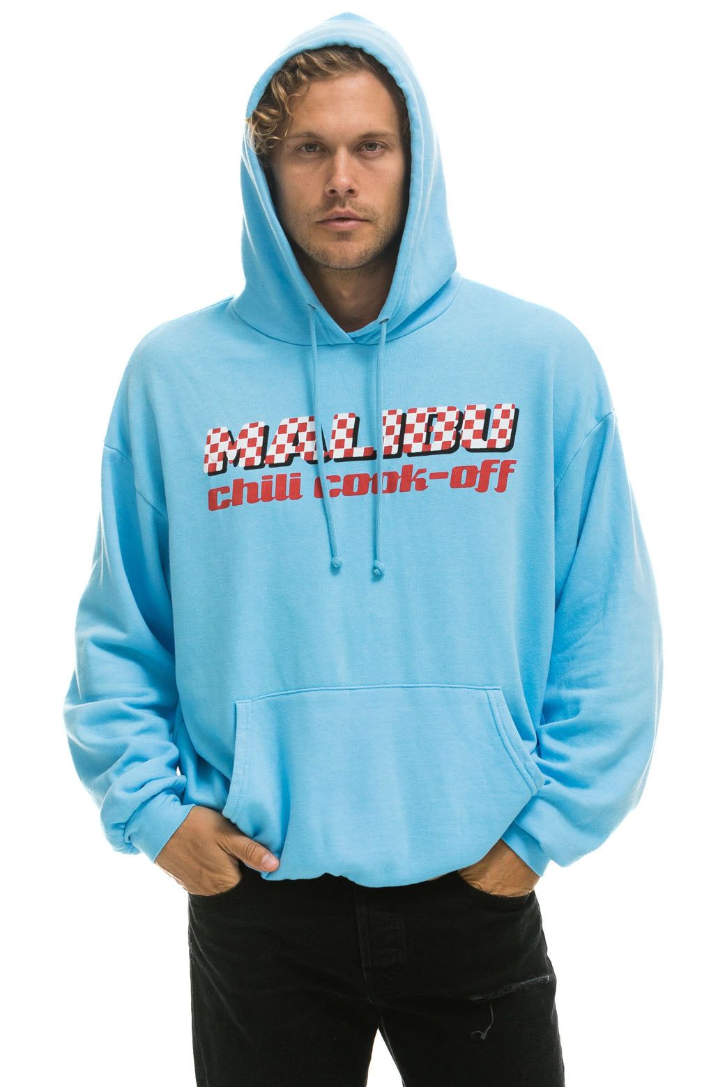 MALIBU CHILI COOK-OFF 2022 PULLOVER HOODIE - SKY sold by Aviator Nation product image thumbnail 4