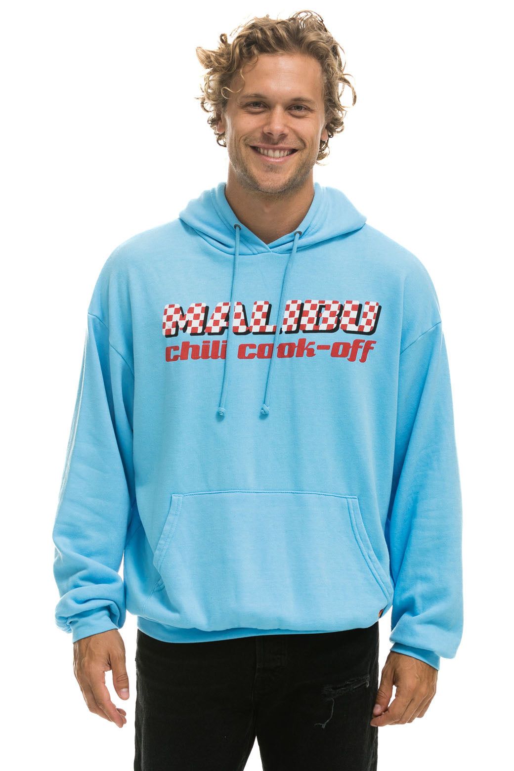 MALIBU CHILI COOK-OFF 2022 PULLOVER HOODIE - SKY sold by Aviator Nation