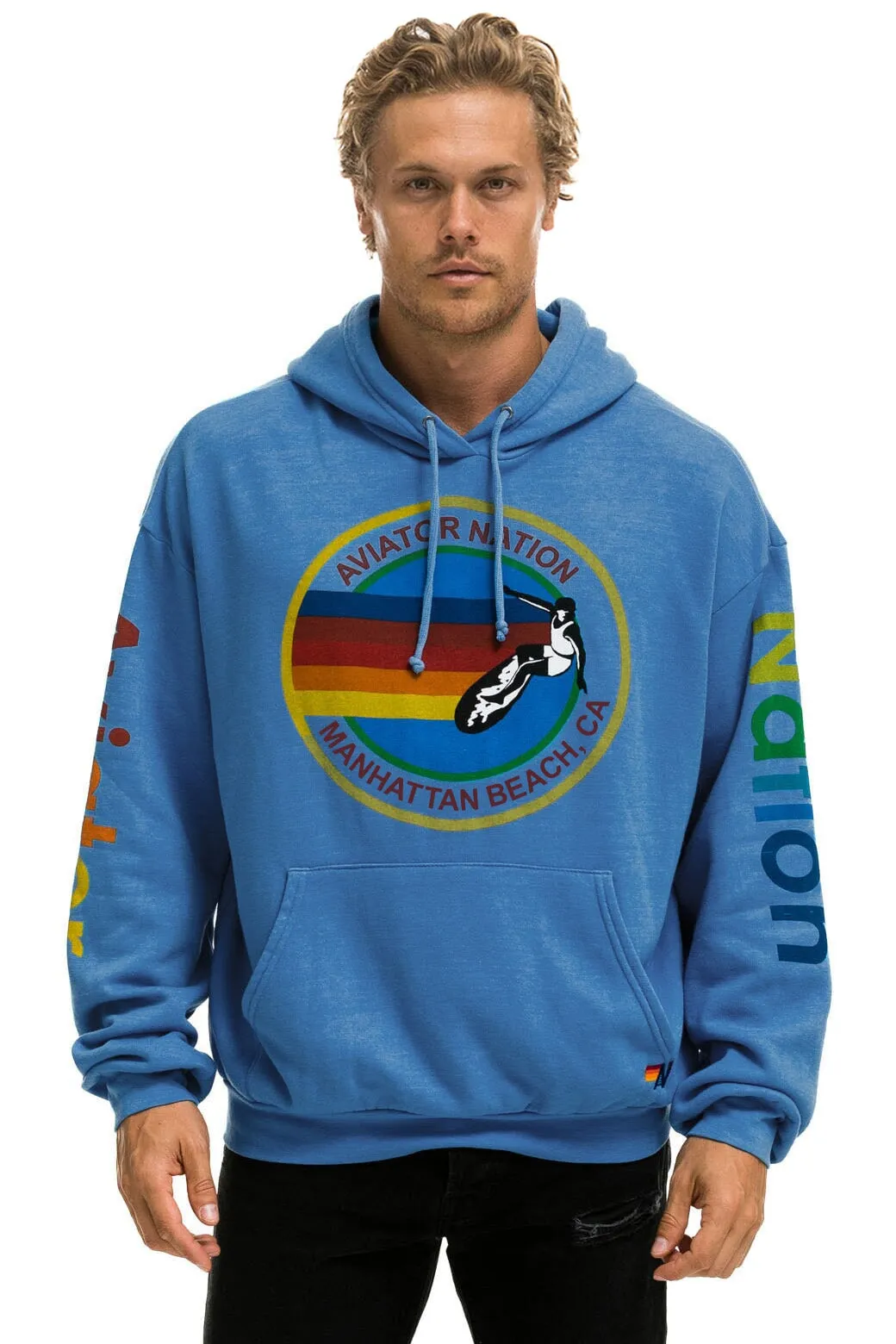 AVIATOR NATION MANHATTAN BEACH RELAXED PULLOVER HOODIE - COBALT sold by Aviator Nation product image thumbnail 2