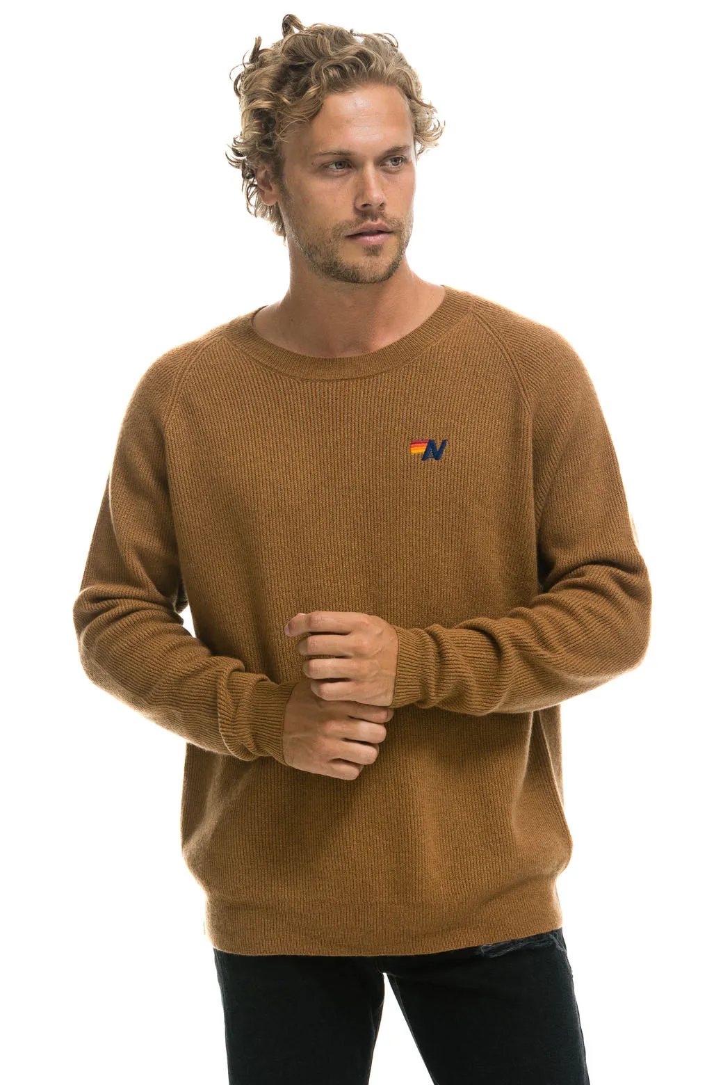 VINTAGE CABIN 2 UNISEX CASHMERE SWEATER - BUTTERSCOTCH sold by Aviator Nation product image thumbnail 4