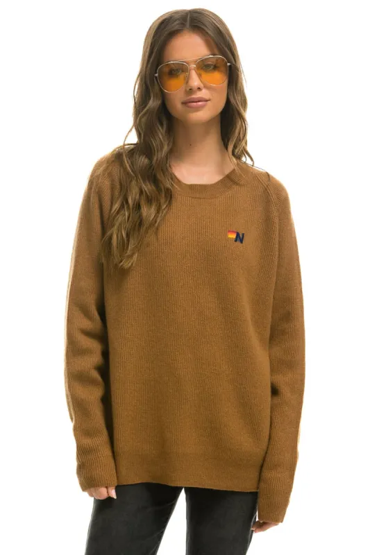 VINTAGE CABIN 2 UNISEX CASHMERE SWEATER - BUTTERSCOTCH sold by Aviator Nation
